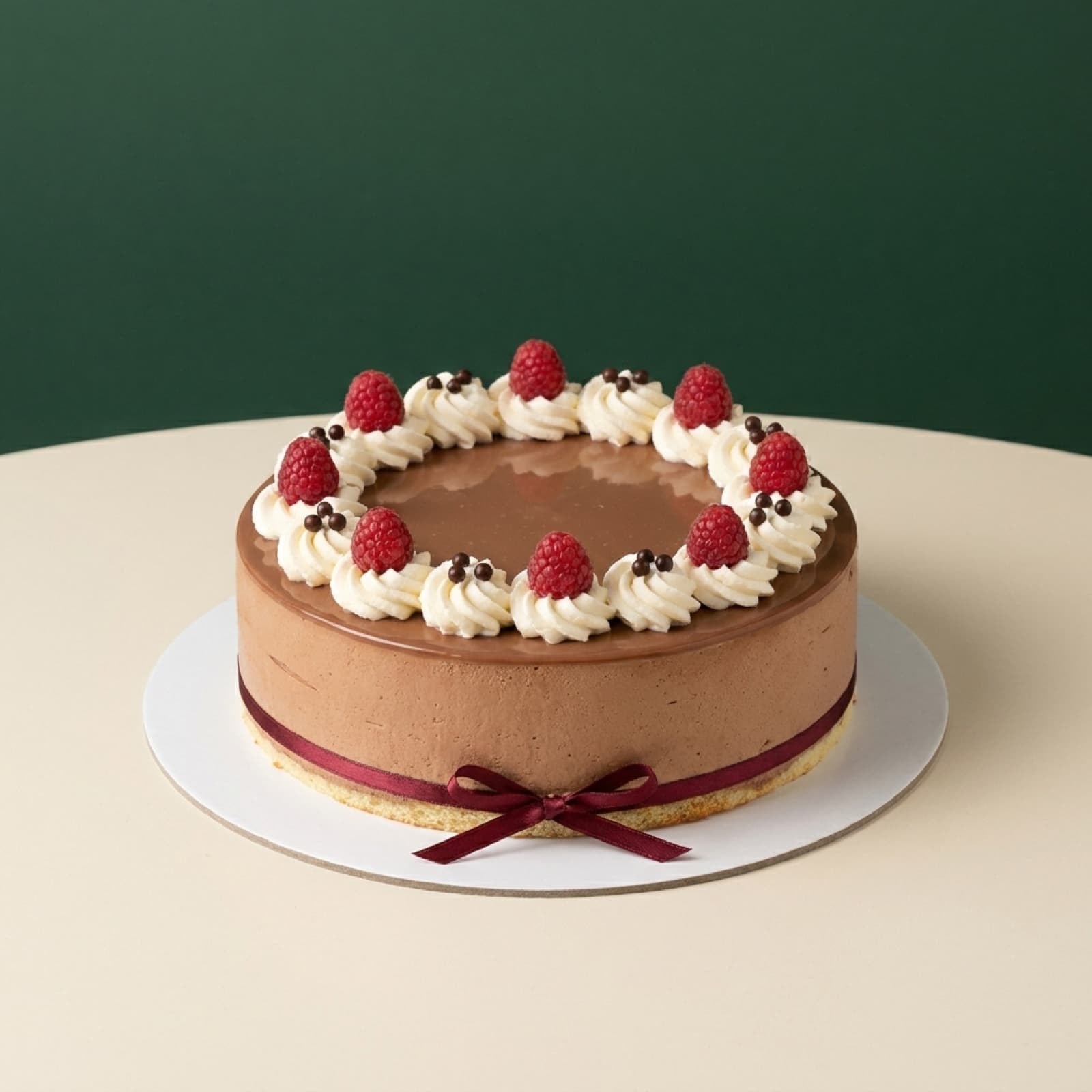 Tort mousse de ciocolată cu zmeură